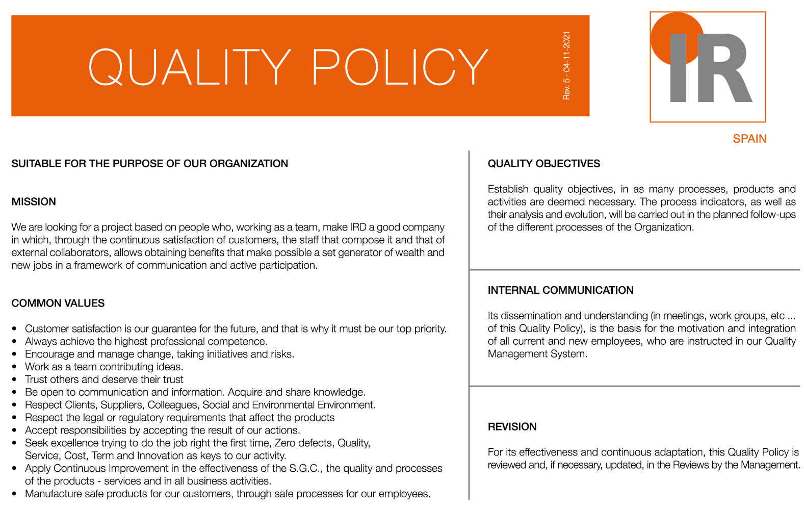 Policy Quality